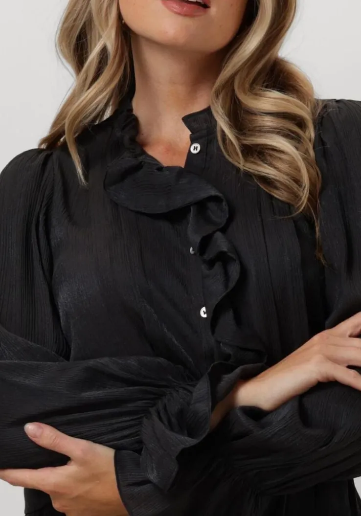 grijze co'couture blouses melina frill shirt