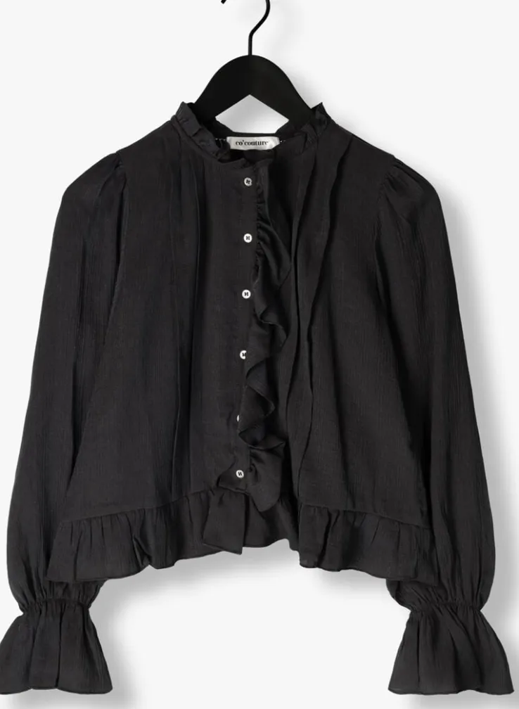 grijze co'couture blouses melina frill shirt