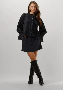 grijze co'couture blouses melina frill shirt