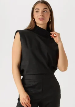 grijze co'couture gilet kaya rib turtleneck vest