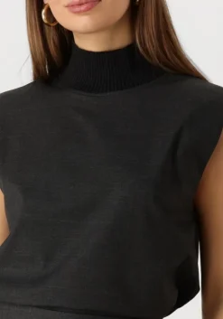 grijze co'couture gilet kaya rib turtleneck vest