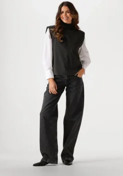 grijze co'couture gilet kaya rib turtleneck vest