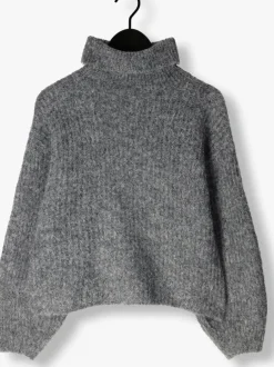 grijze co'couture trui coralie roll knit
