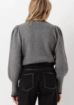 grijze co'couture trui row puff knit