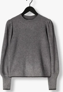 grijze co'couture trui row puff knit