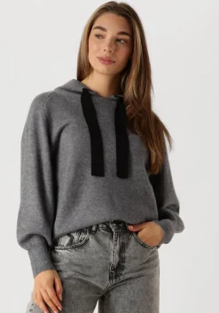 grijze co'couture trui row hoodie knit