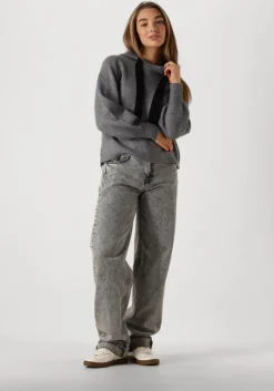 grijze co'couture trui row hoodie knit
