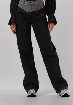grijze co'couture wide jeans grey mix block long jeans