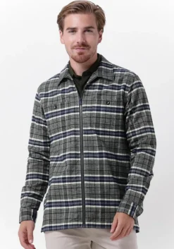 grijze dstrezzed overshirt zipped overshirt fancy tartan
