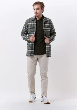 grijze dstrezzed overshirt zipped overshirt fancy tartan
