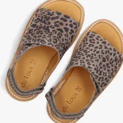 grijze du loua platte sandalen du veda