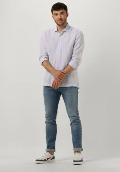 grijze genti casual overhemd linnen s7054-1120