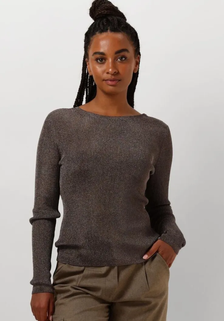 grijze gestuz t-shirt silvigz deep back blouse