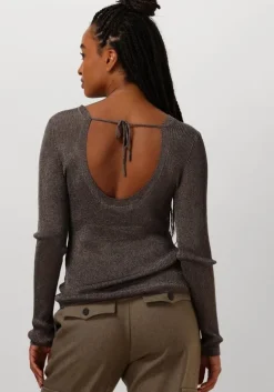 grijze gestuz t-shirt silvigz deep back blouse