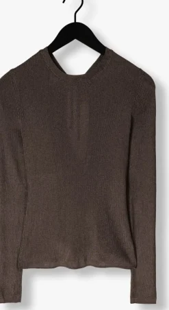 grijze gestuz t-shirt silvigz deep back blouse