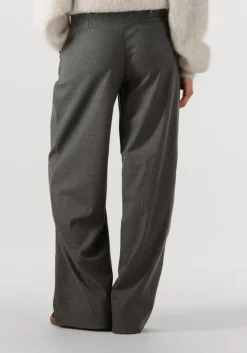 grijze gestuz wijde broek gzpaula melange mw wide pants