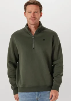 grijze g-star raw sweater premium core half zip r sw ls