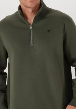 grijze g-star raw sweater premium core half zip r sw ls