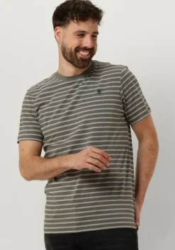 grijze g-star raw t-shirt stripe slim r t