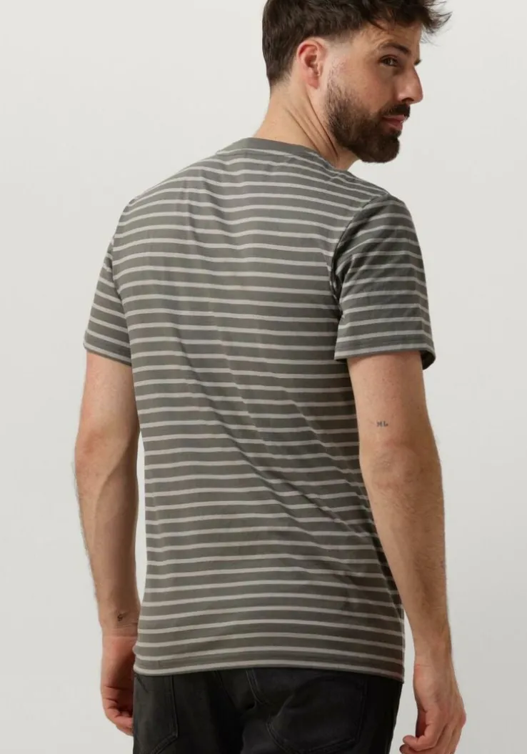 grijze g-star raw t-shirt stripe slim r t