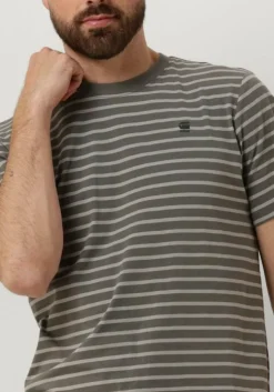 grijze g-star raw t-shirt stripe slim r t
