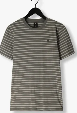 grijze g-star raw t-shirt stripe slim r t
