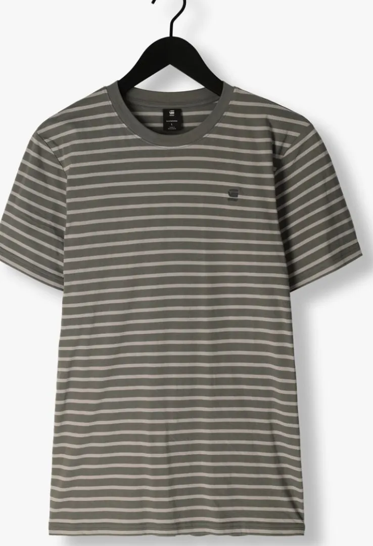 grijze g-star raw t-shirt stripe slim r t