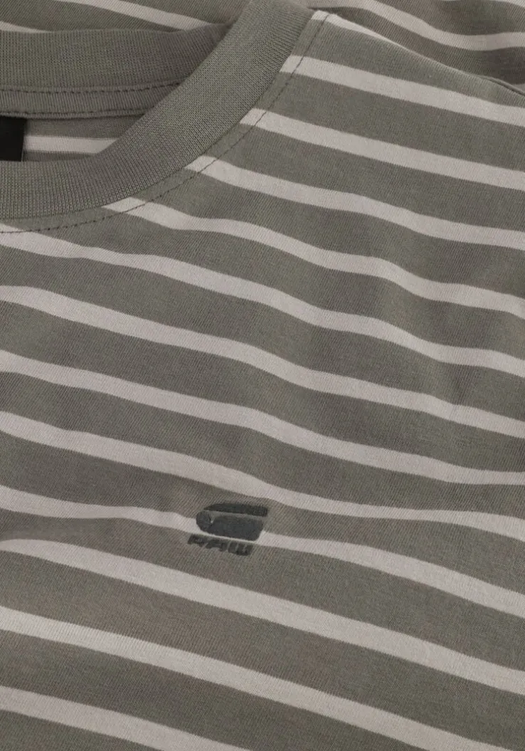 grijze g-star raw t-shirt stripe slim r t