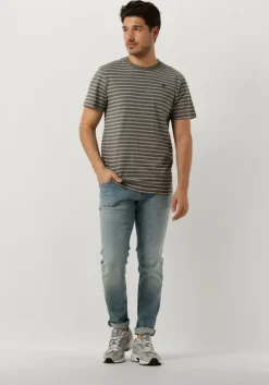 grijze g-star raw t-shirt stripe slim r t