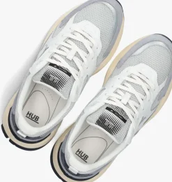 grijze hub lage sneakers grid-m