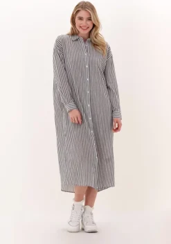 grijze just female midi jurk ocean shirt dress
