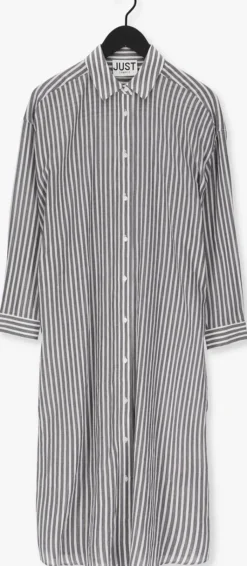 grijze just female midi jurk ocean shirt dress