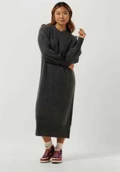 grijze levete room midi jurk lr-cille 27 dress