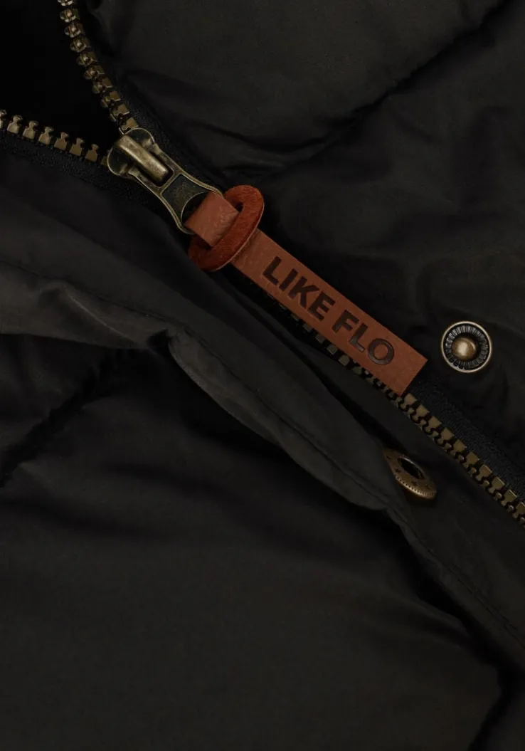 grijze like flo gewatteerde jas abby flo girls long fancy hooded jacket