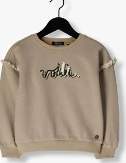 grijze like flo sweater danee sweater with ruffles