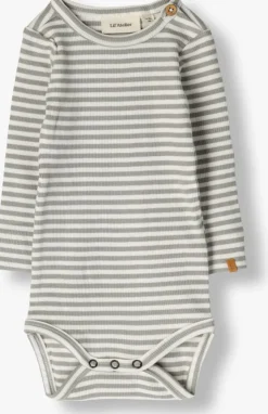 grijze lil' atelier rompers nbmgago ls slim body lil noos