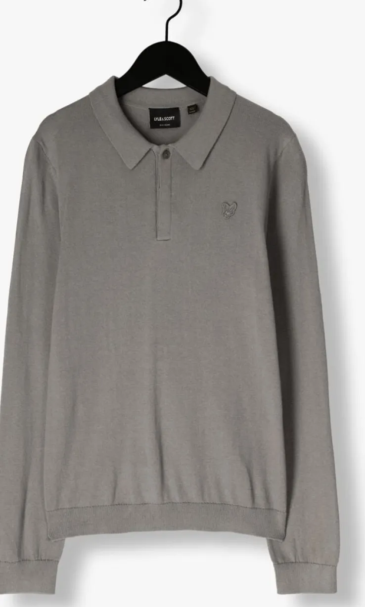 grijze lyle & scott polo ls knitted polo shirt