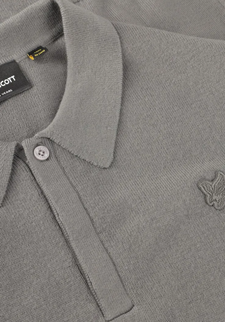grijze lyle & scott polo ls knitted polo shirt
