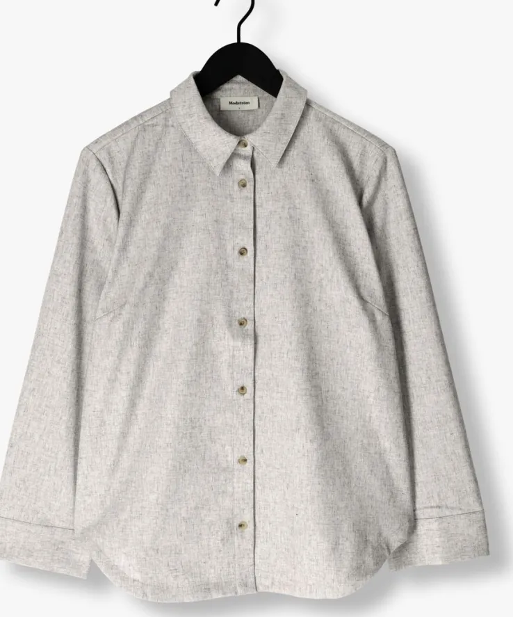 grijze modström blouses kalemmd overshirt