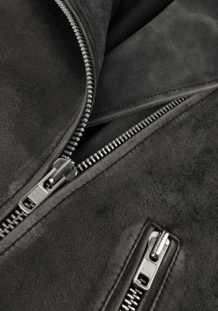 grijze modström leren jas hullamd jacket