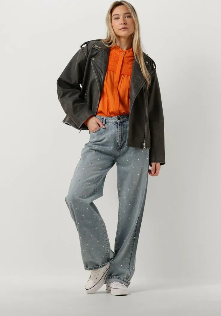 grijze modström leren jas hullamd jacket