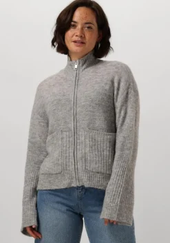 grijze msch copenhagen vest mschlediona hope zip cardigan