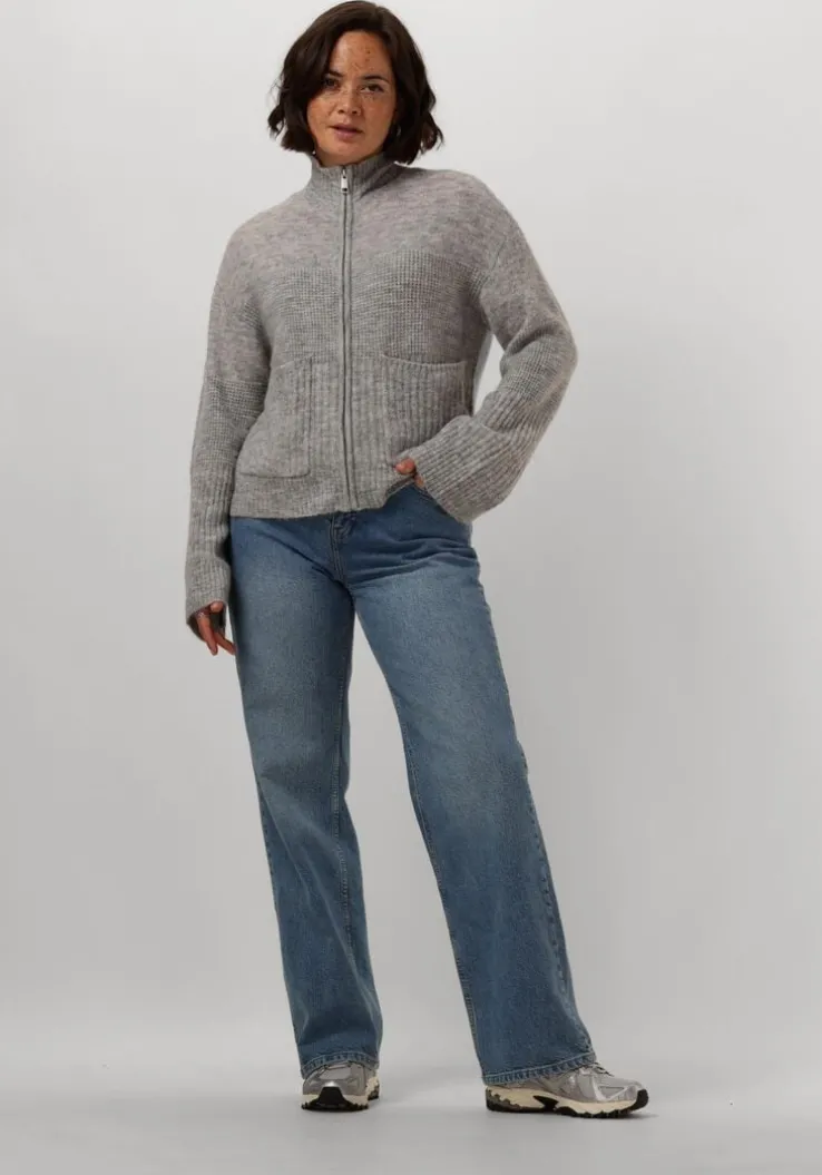 grijze msch copenhagen vest mschlediona hope zip cardigan