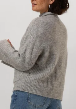 grijze msch copenhagen vest mschlediona hope zip cardigan