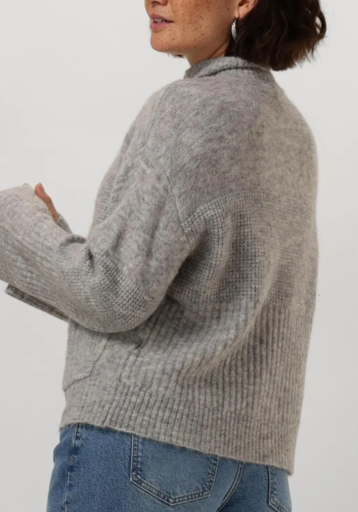 grijze msch copenhagen vest mschlediona hope zip cardigan