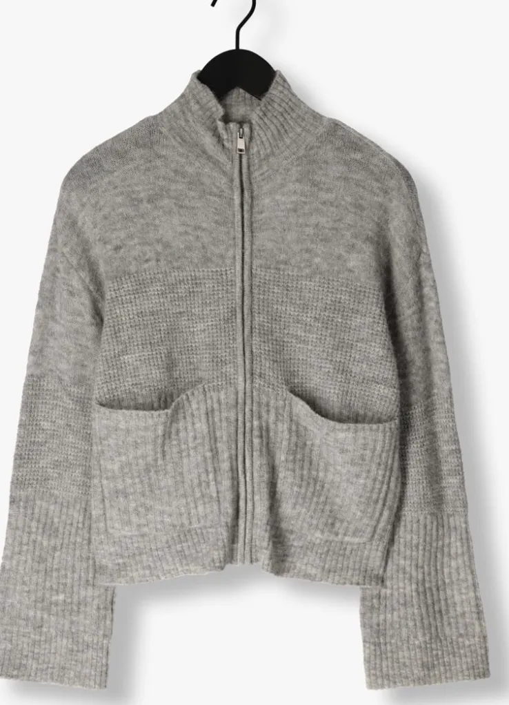 grijze msch copenhagen vest mschlediona hope zip cardigan