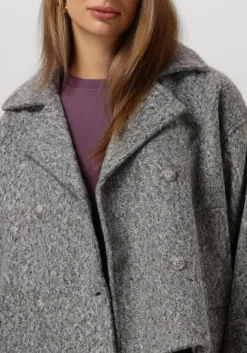 grijze neo noir mantel sandra soft jacket