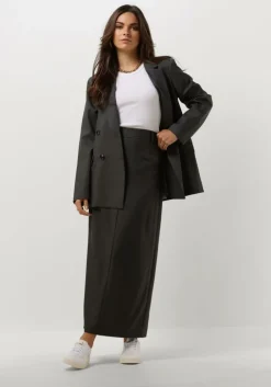 grijze neo noir maxirok vipse melange skirt