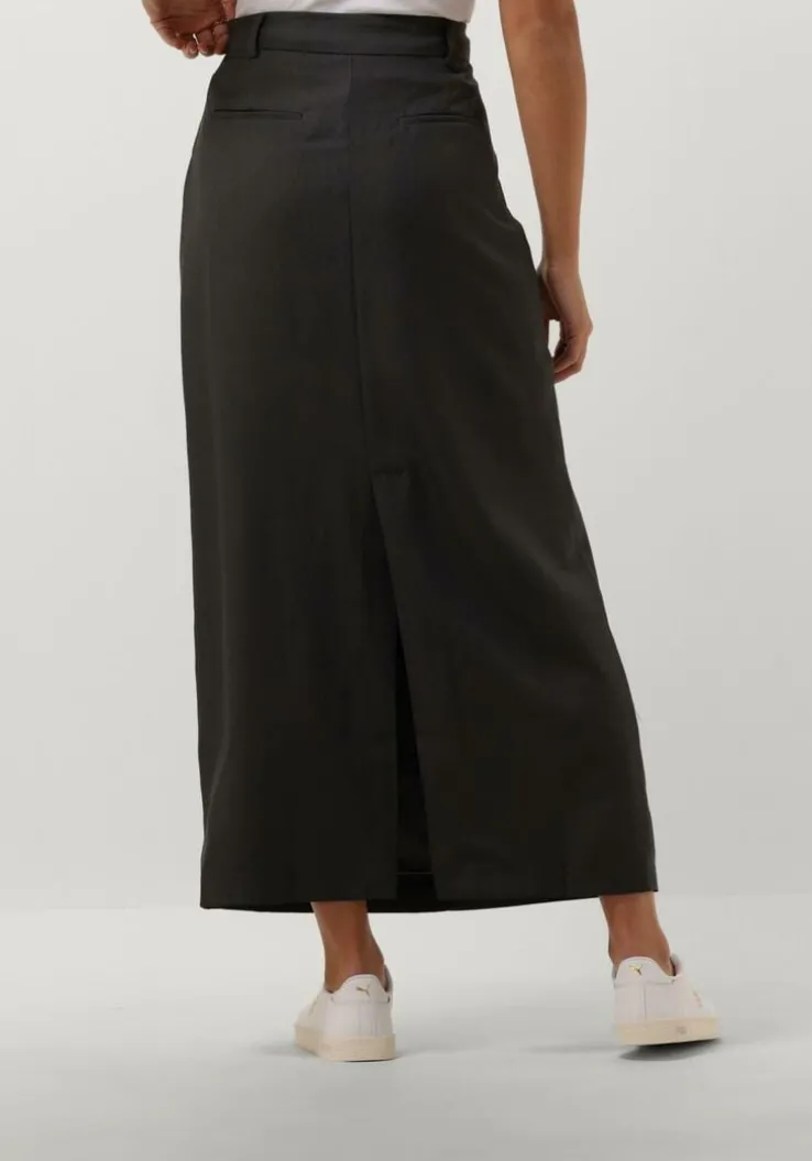 grijze neo noir maxirok vipse melange skirt