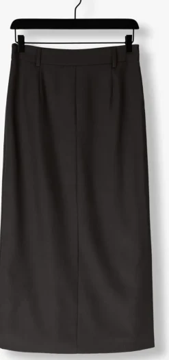 grijze neo noir maxirok vipse melange skirt